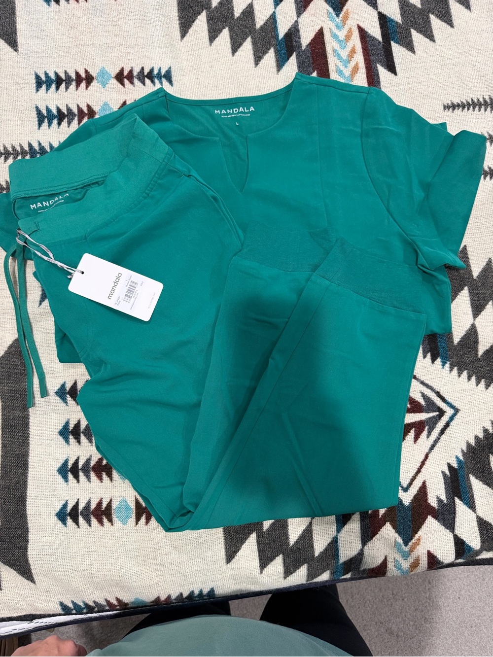 Mandala Women's Scrub Set - Hunter Green